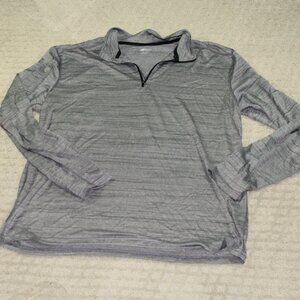 bcg Men's Size L 1/4 Zip Grey Pullover Lightweight Long Sleeve Shirt